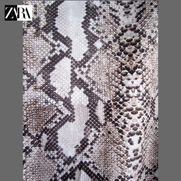 ZARA NEW Snakeskin Print Jersey Pull-On Legging M - Picture 6 of 12
